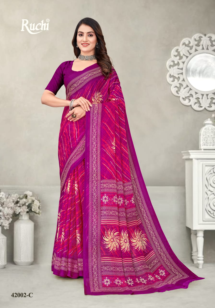 Star Chiffon Vol 192 By Ruchi Chiffon Surat Daily Wear Saree Wholesale Market